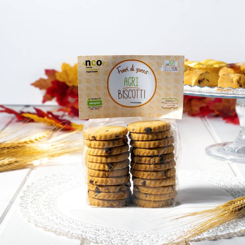 Biscotto artigianale "gocce di cioccolato" con farina senatore cappelli da 250g - Le Agri Selezioni - La Bottega di Fuori di Zucca